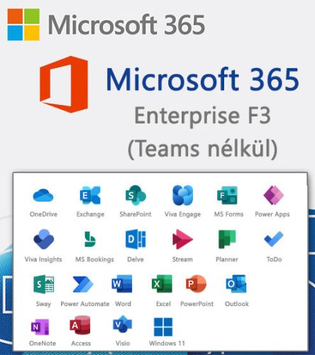 Microsoft 365 F3 (havi előfizetés havi hűséggel)